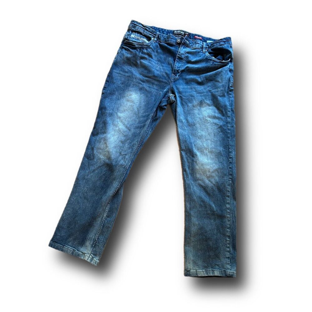 Ecko Unltd Stretchy Athletic Men Size 40 (Measure 40x34) Dark Denim Faded Jeans